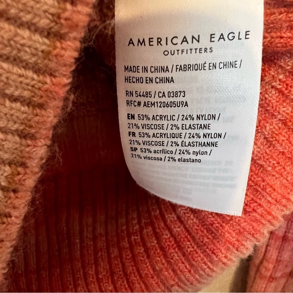 Small   American Eagle Women's Red Space Dyed Faux Wrap
Cropped Sweater - Picture 8 of 11